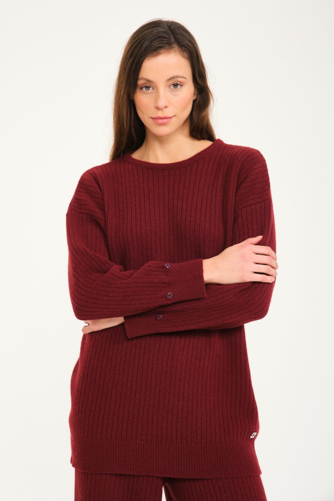 Luxe Wool Sweater with Fox Fur Cuffs - ADAMO