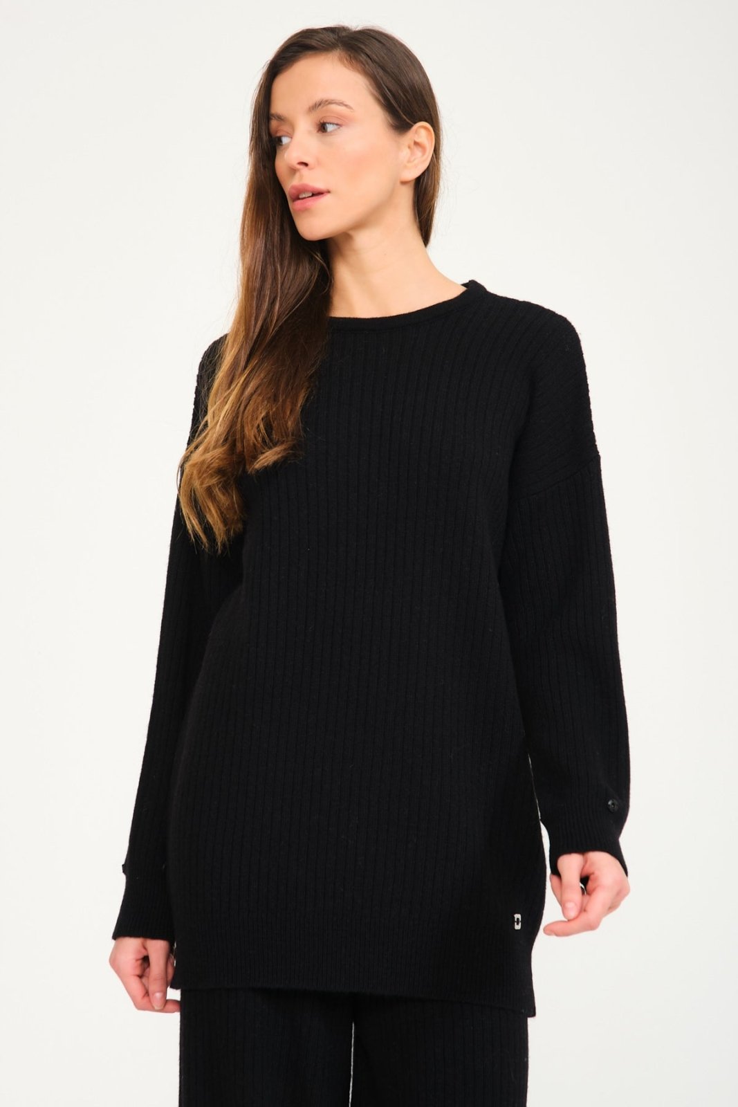 Luxe Wool Sweater with Fox Fur Cuffs - ADAMO