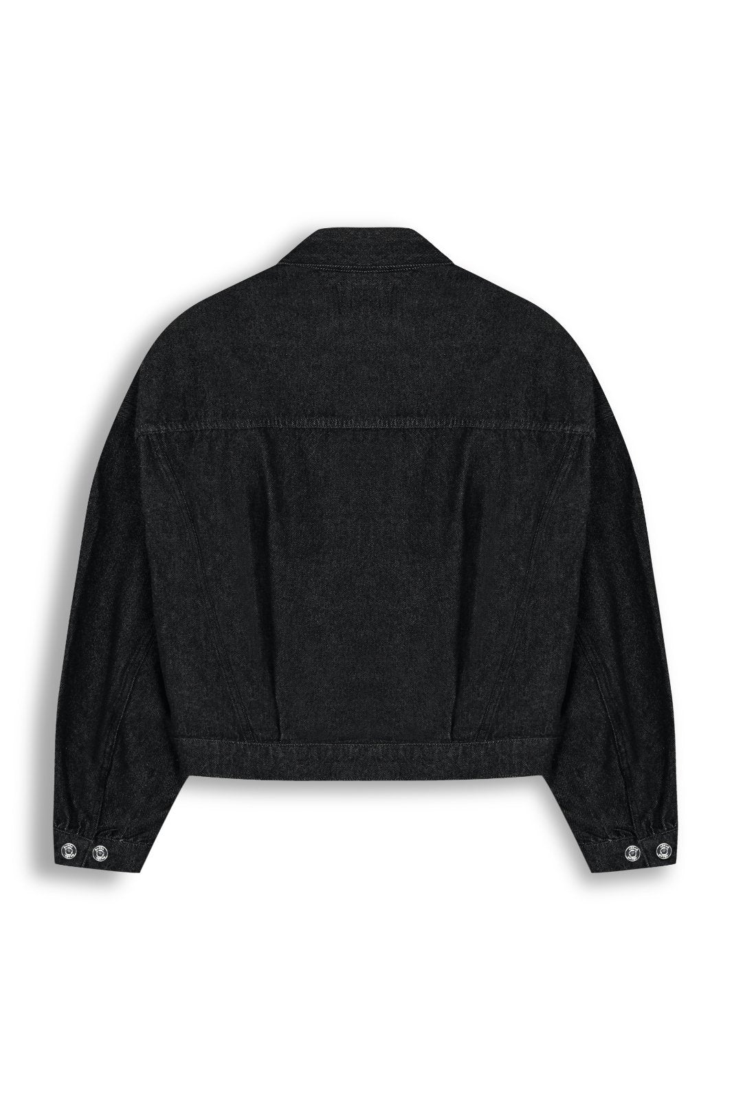 Midnight Black Cropped Denim Jacket - ADAMO