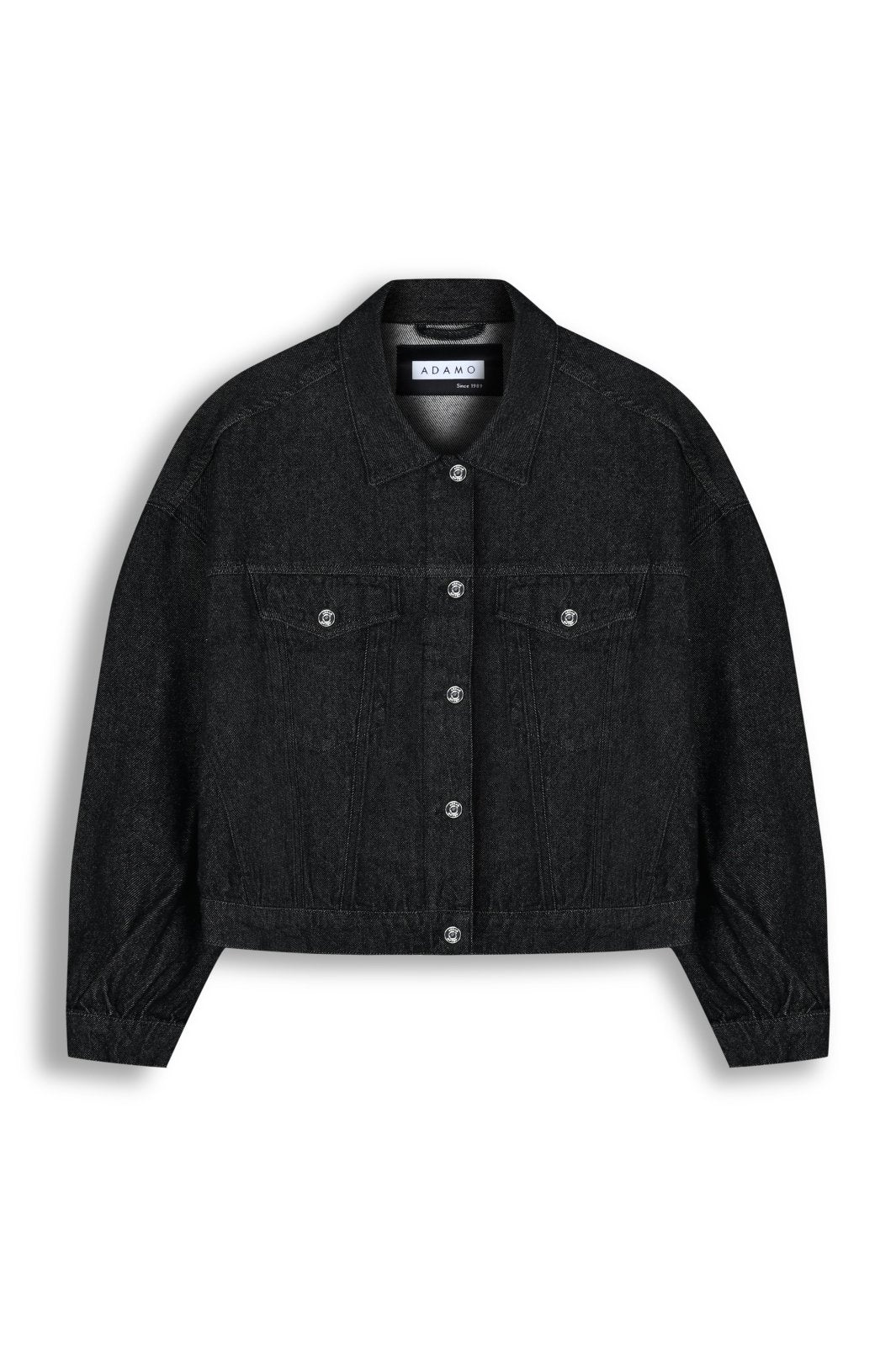 Midnight Black Cropped Denim Jacket - ADAMO