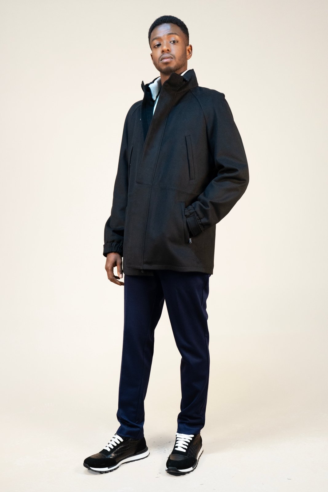 Midnight Black Wool Jacket - ADAMO