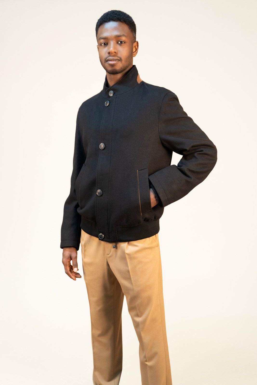 Midnight Black Wool Jacket - ADAMO