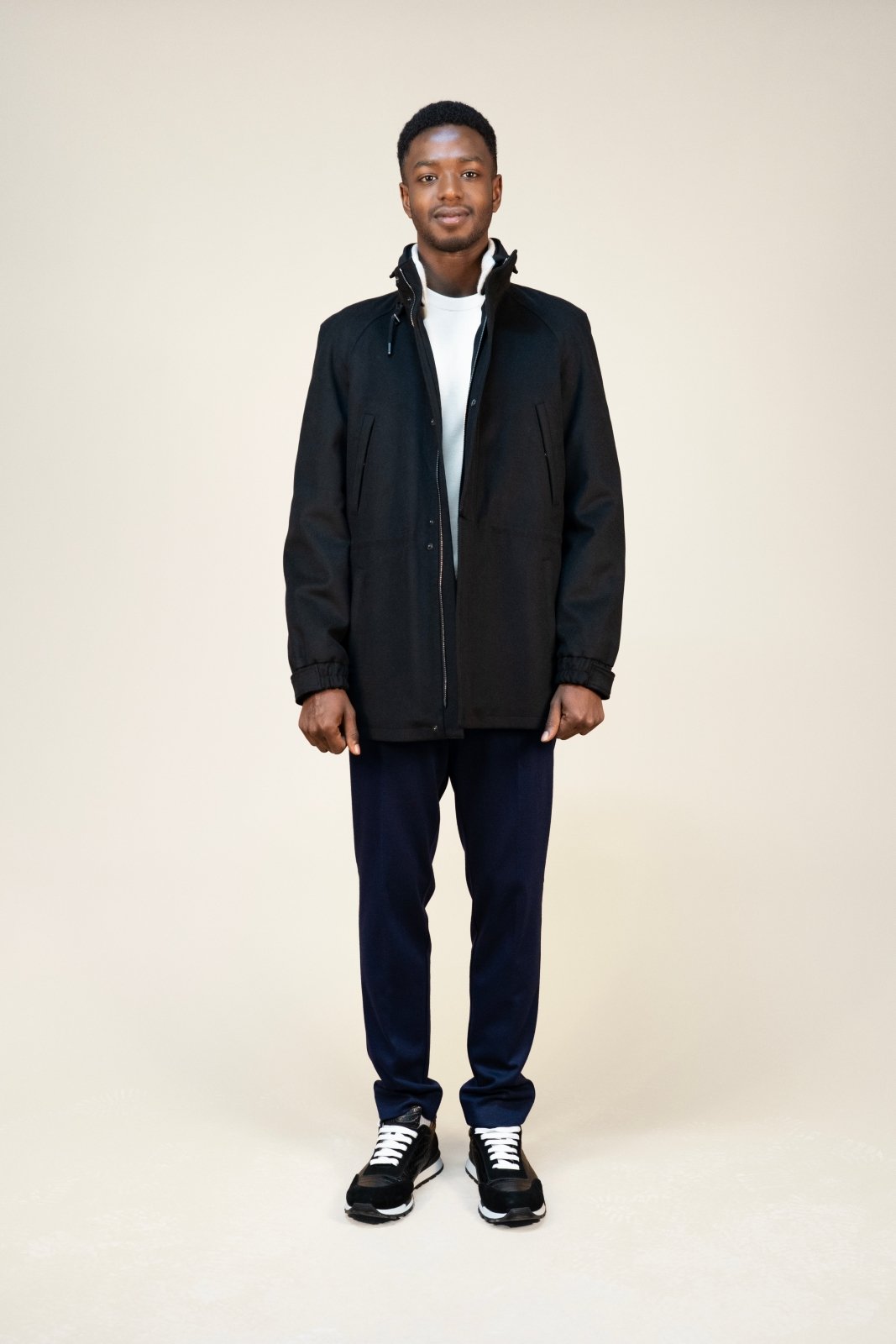 Midnight Black Wool Jacket - ADAMO