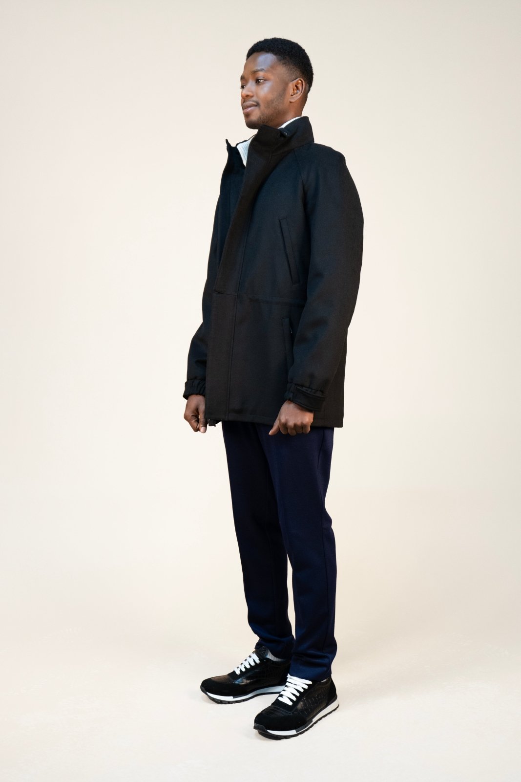 Midnight Black Wool Jacket - ADAMO