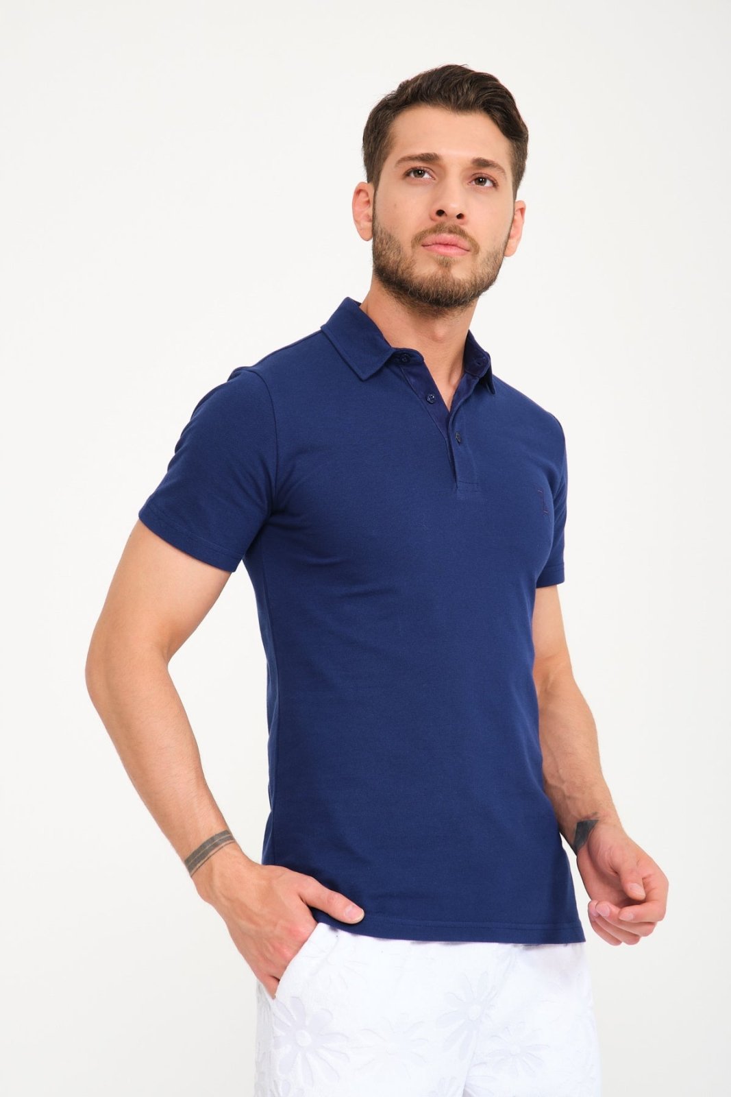 Midnight Blue Luxe Cotton Polo - ADAMO