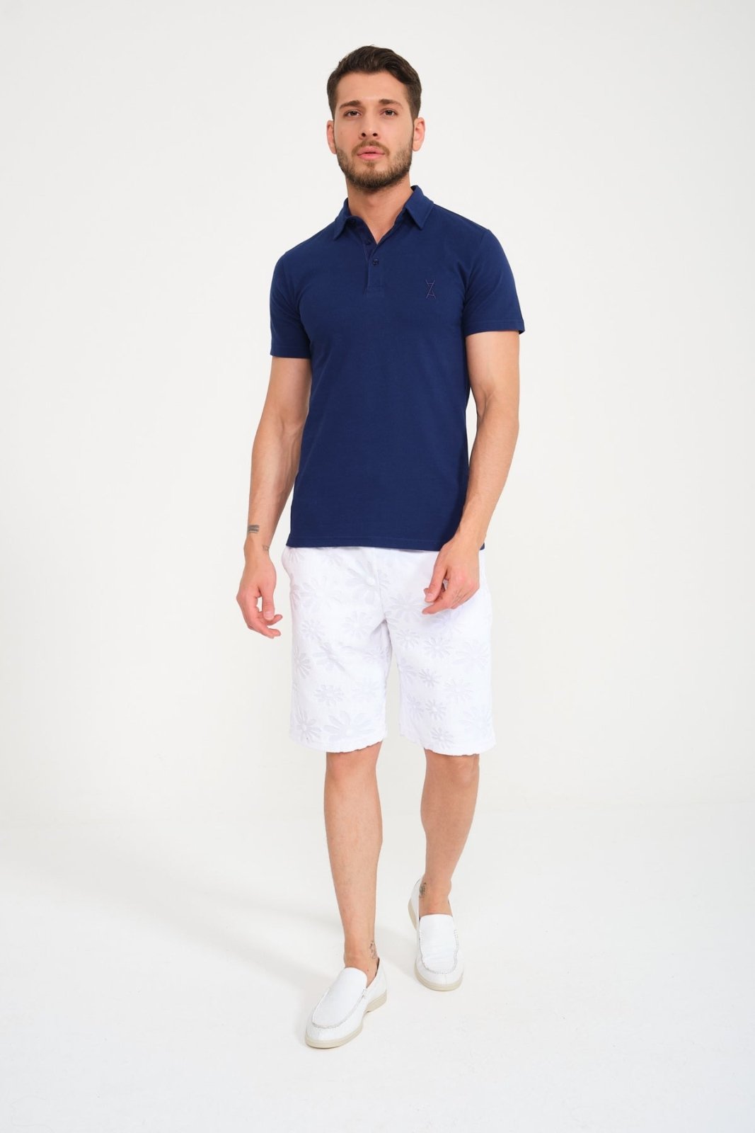 Midnight Blue Luxe Cotton Polo - ADAMO