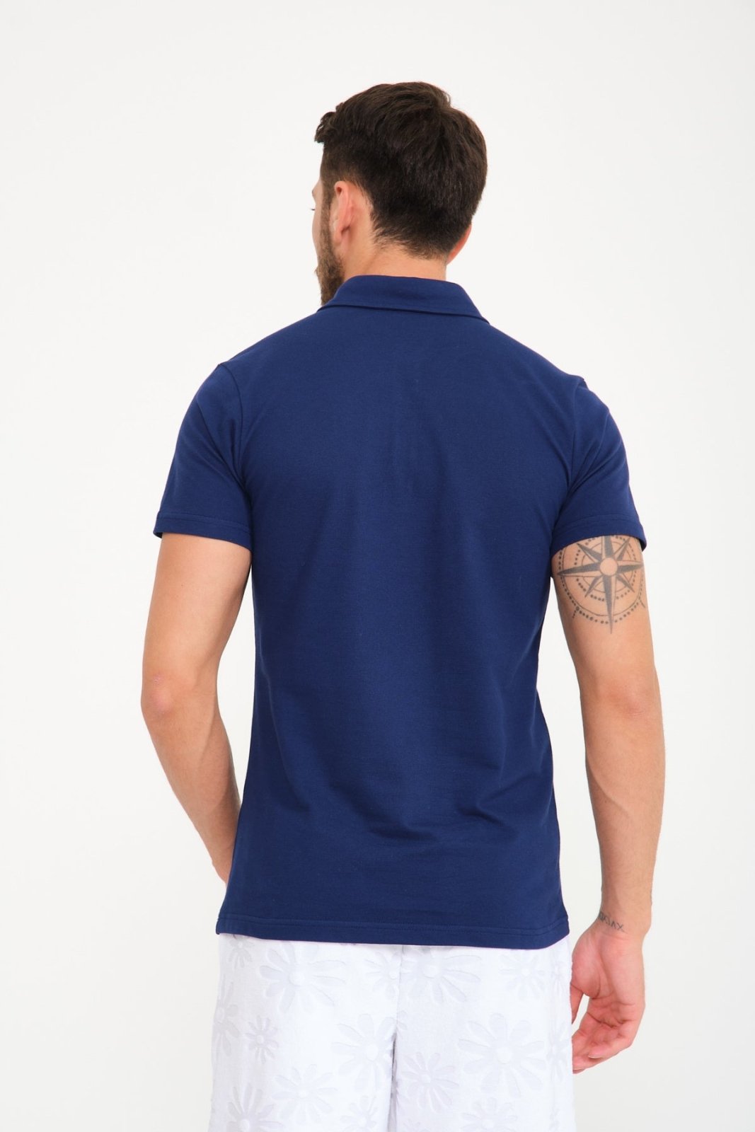 Midnight Blue Luxe Cotton Polo - ADAMO