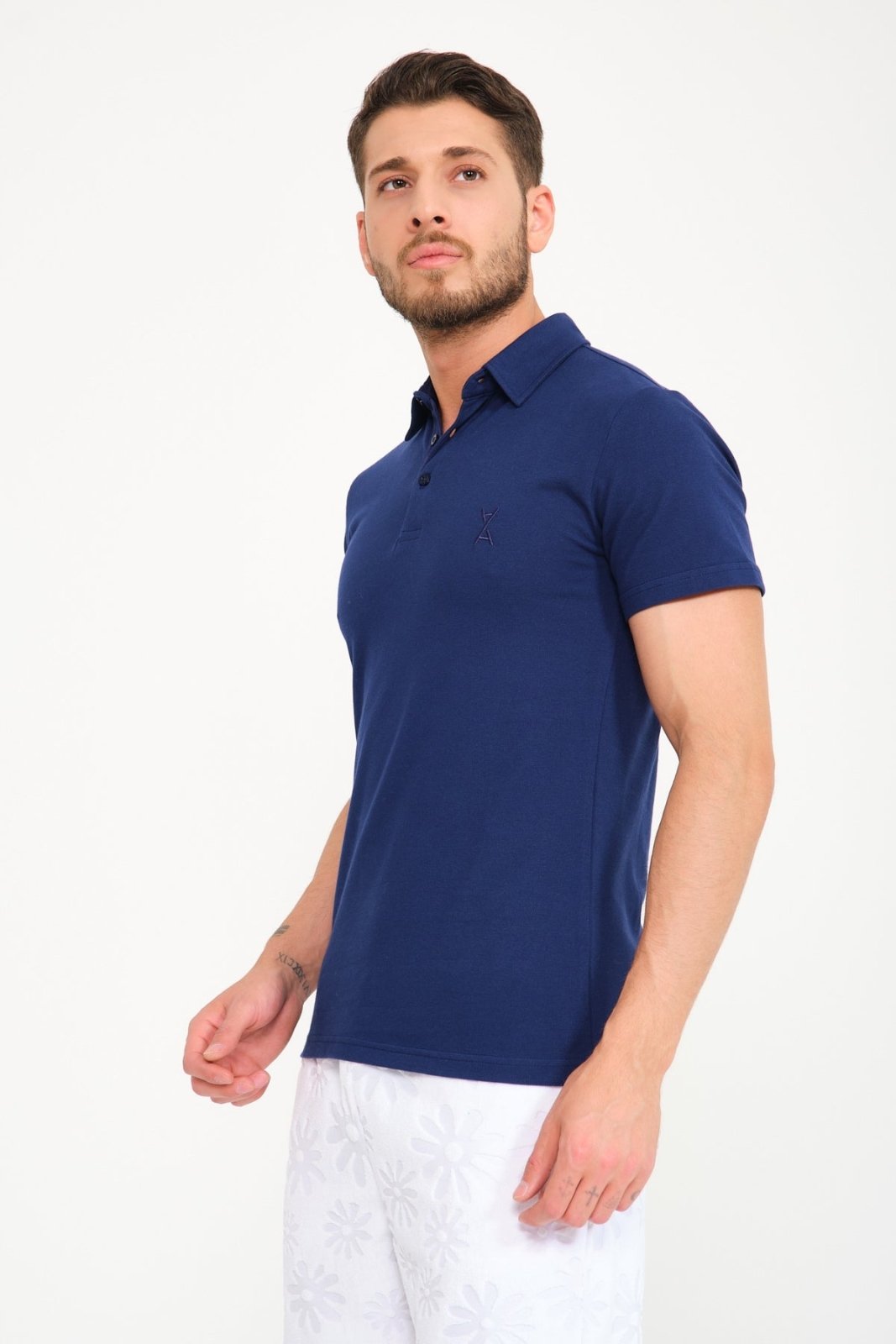 Midnight Blue Luxe Cotton Polo - ADAMO