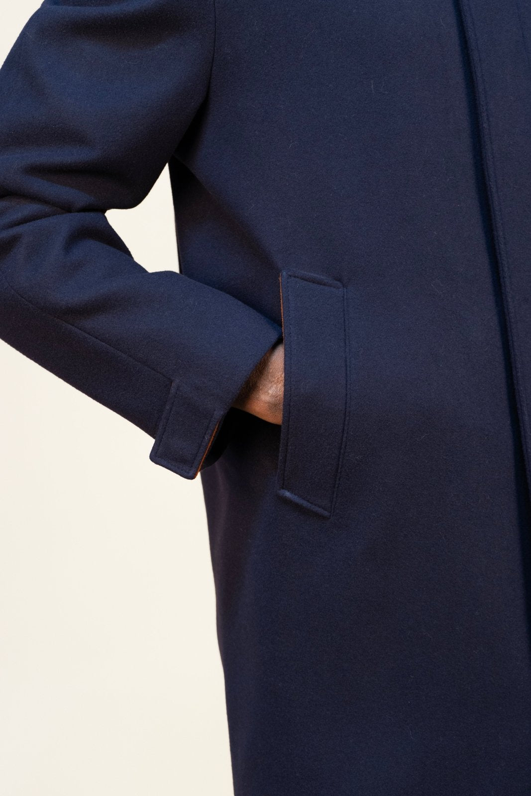 Midnight Blue Wool Overcoat - ADAMO