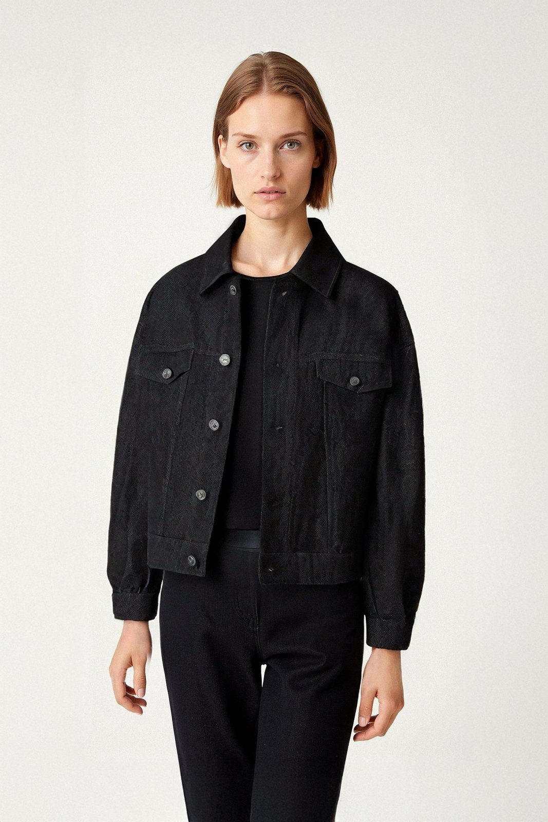 Midnight Cropped Denim Jacket - ADAMO