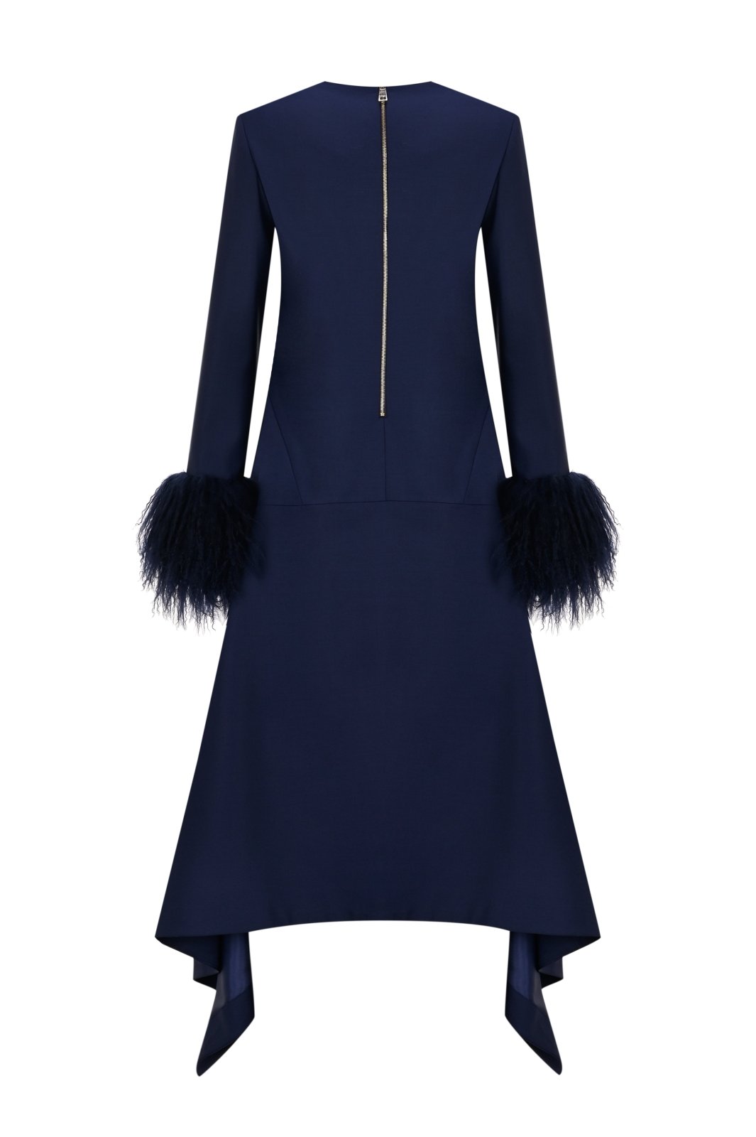 Midnight Feather Trimmed Dress - ADAMO