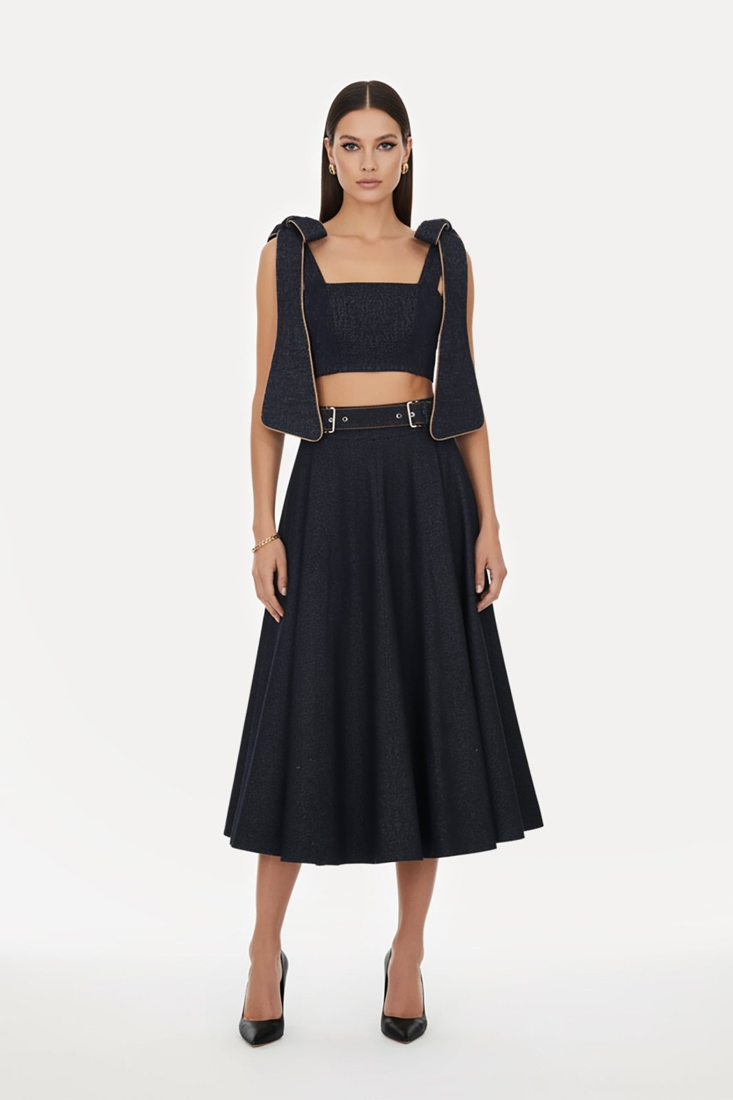 Midnight Navy Denim Top - ADAMO