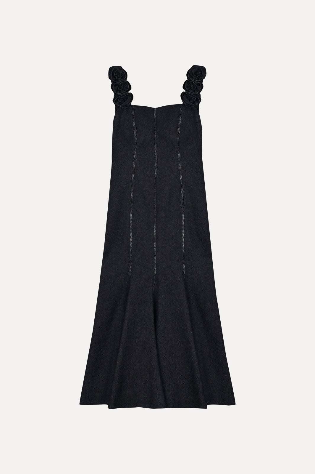 Midnight Navy Flared Denim Dress - ADAMO