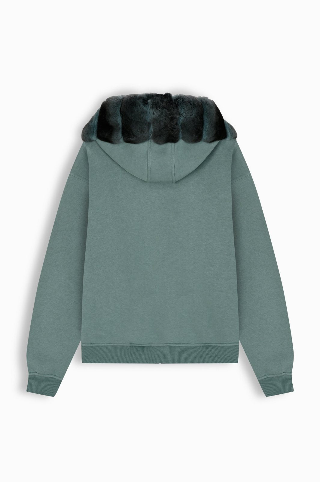 Mint Green Chinchilla Fur Hoodie - ADAMO