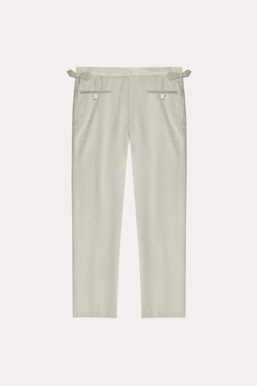 Mist Grey Velvet Pleated Trousers - ADAMO