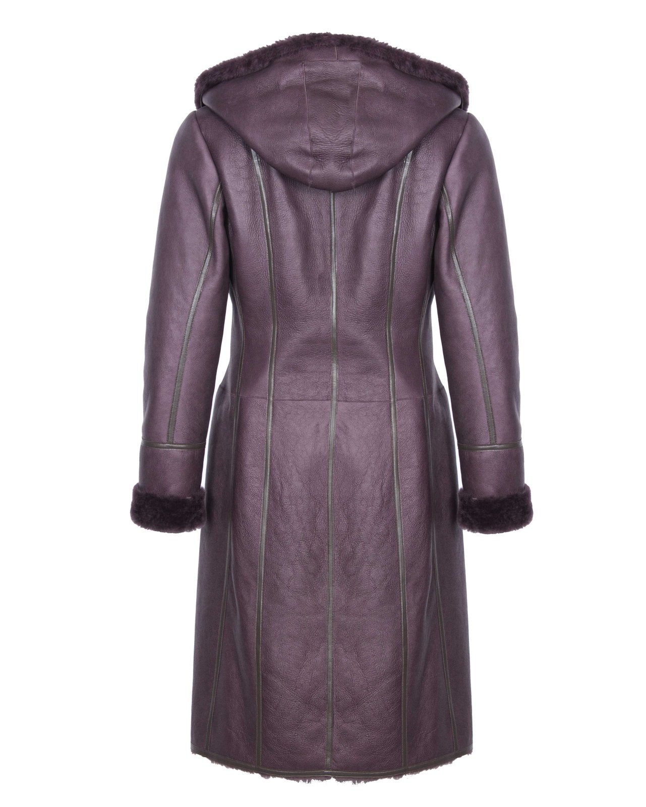 Mouse Color Long Leather Coat - ADAMO