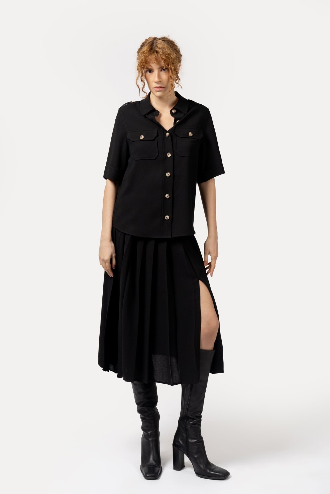 Muse Pleated Midi Skirt - ADAMO
