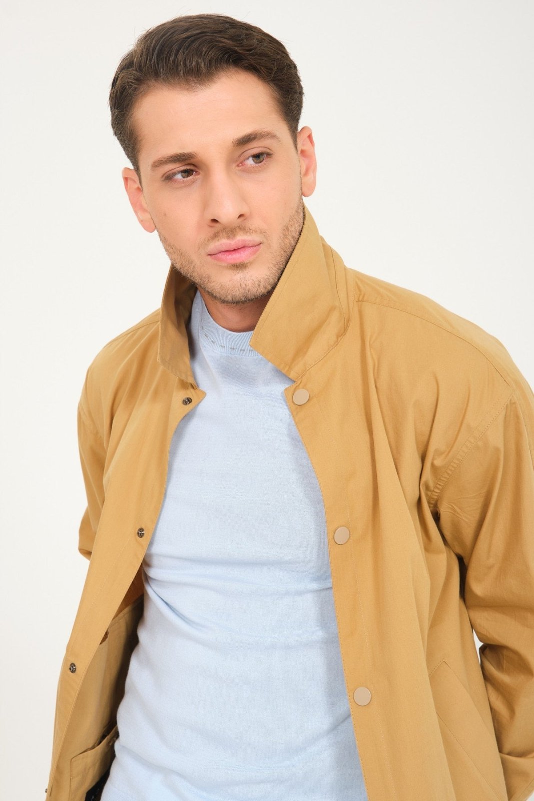 Mustard Color Waterproof Bomber Jacket - ADAMO