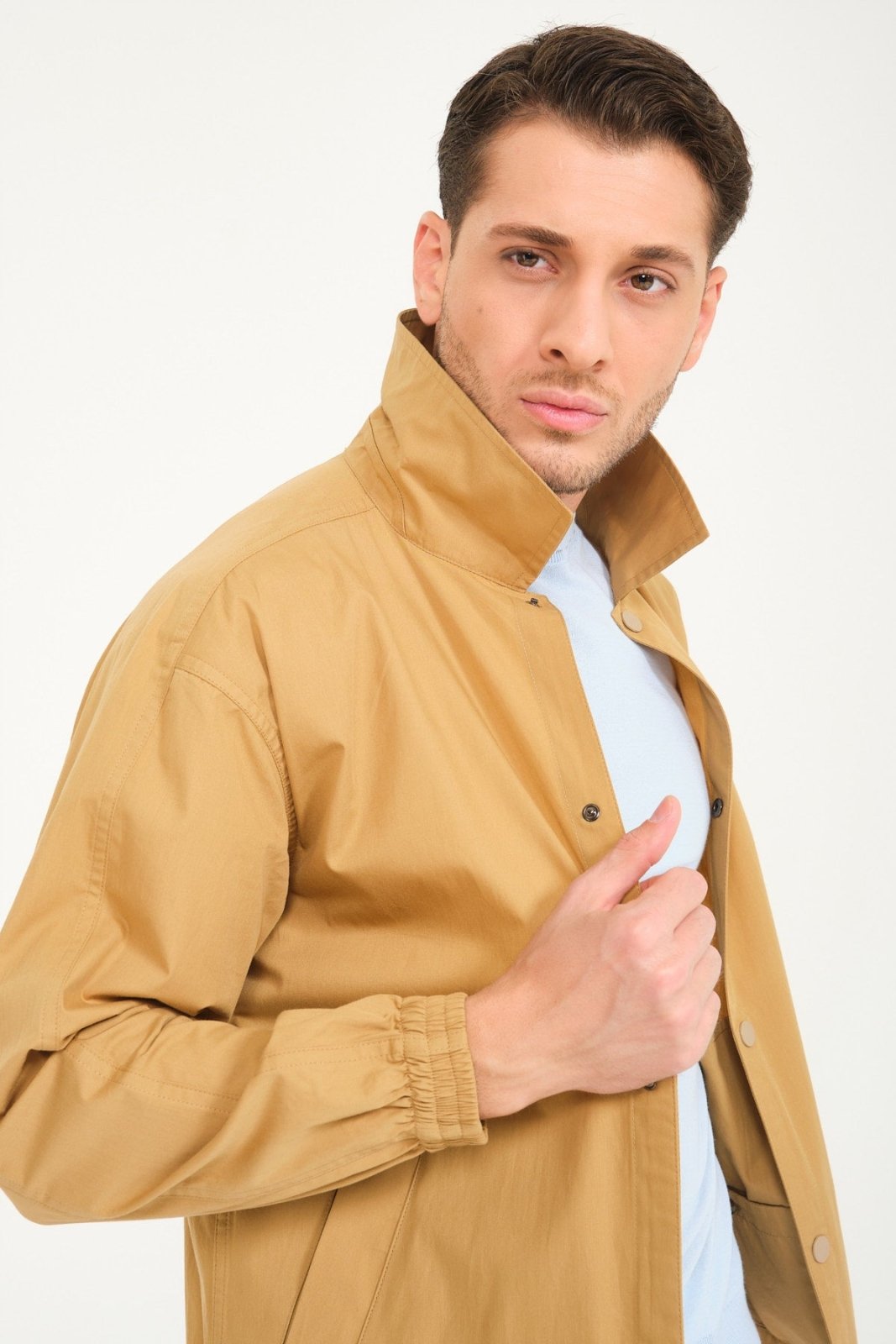 Mustard Color Waterproof Bomber Jacket - ADAMO