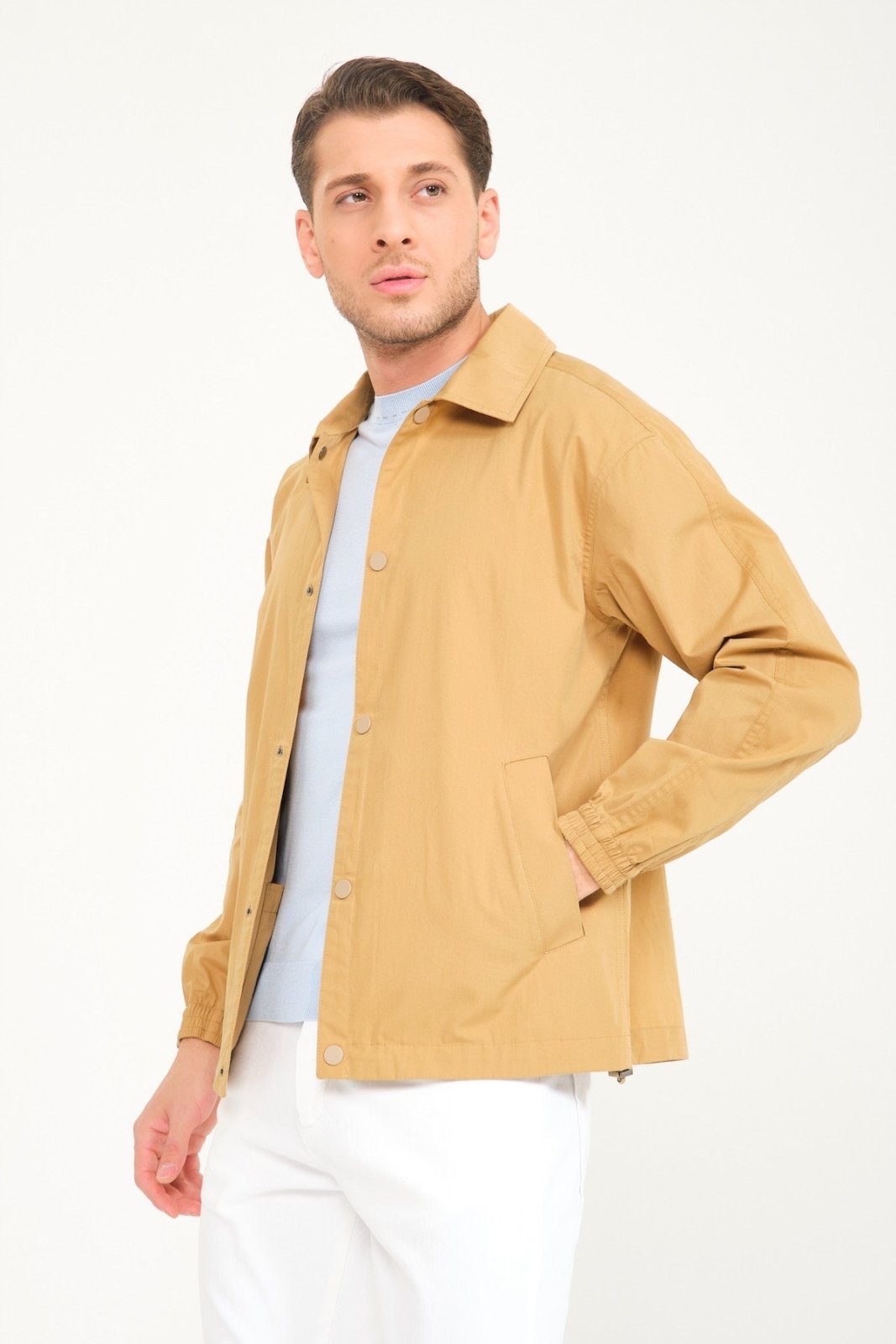 Mustard Color Waterproof Bomber Jacket - ADAMO