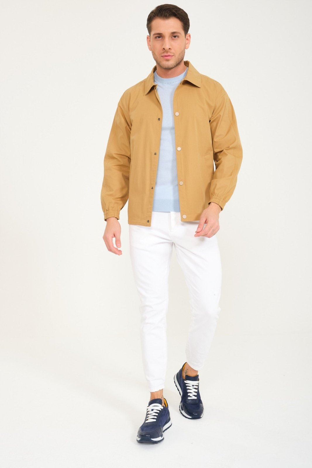 Mustard Color Waterproof Bomber Jacket - ADAMO