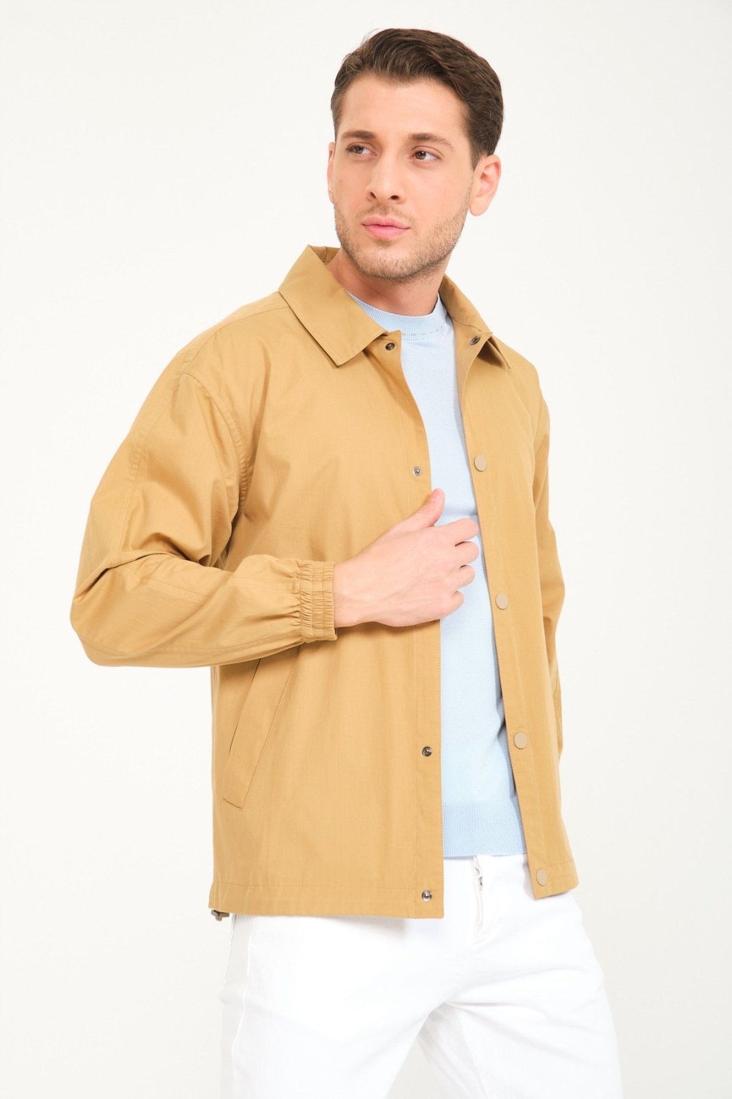 Mustard Color Waterproof Bomber Jacket - ADAMO