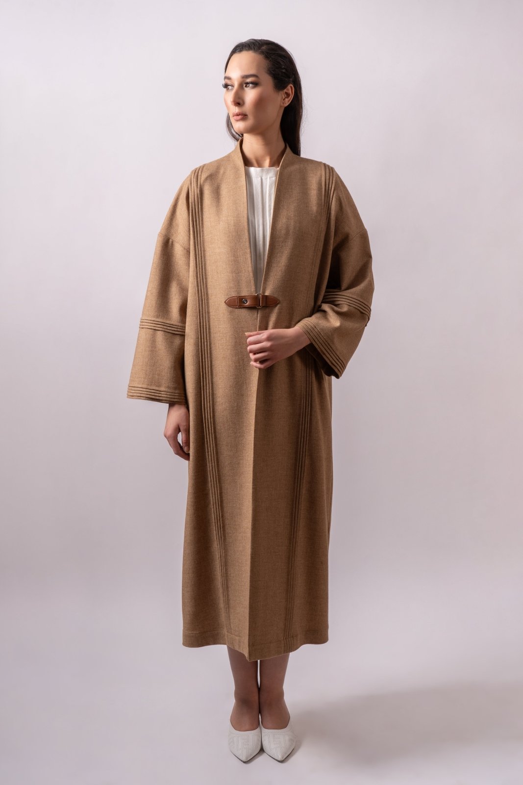 Mustard Medley Woolen Cape - ADAMO