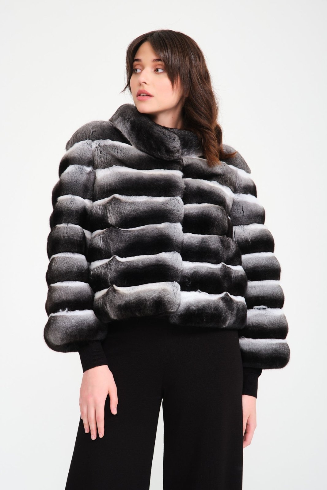 Natural Chinchilla Fur Coat - ADAMO