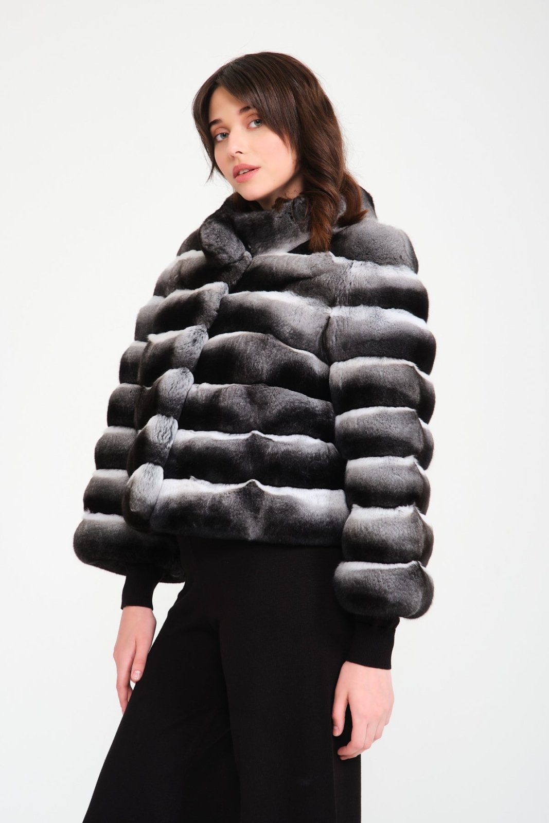 Natural Chinchilla Fur Coat - ADAMO