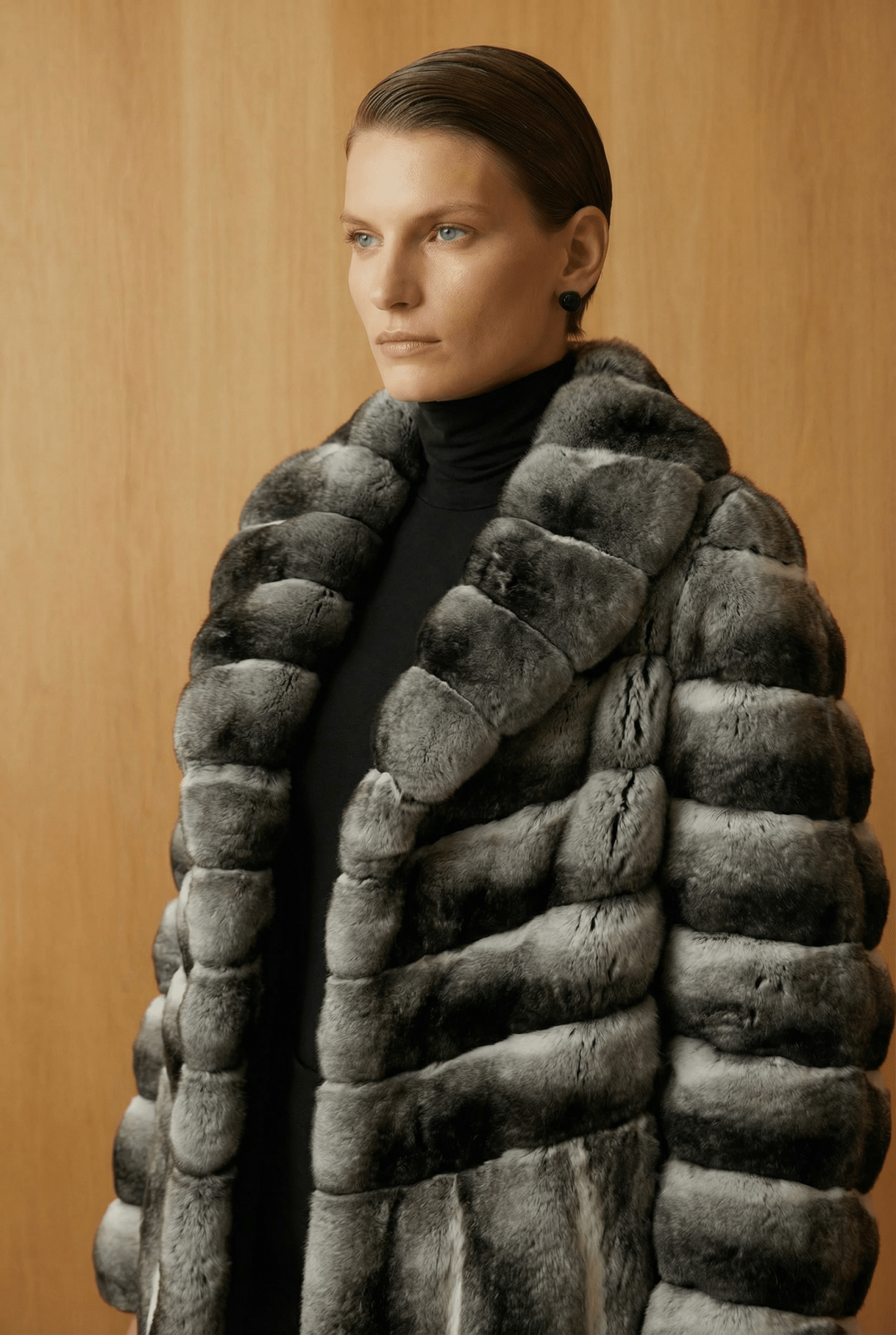 Natural Chinchilla Fur Coat - ADAMO