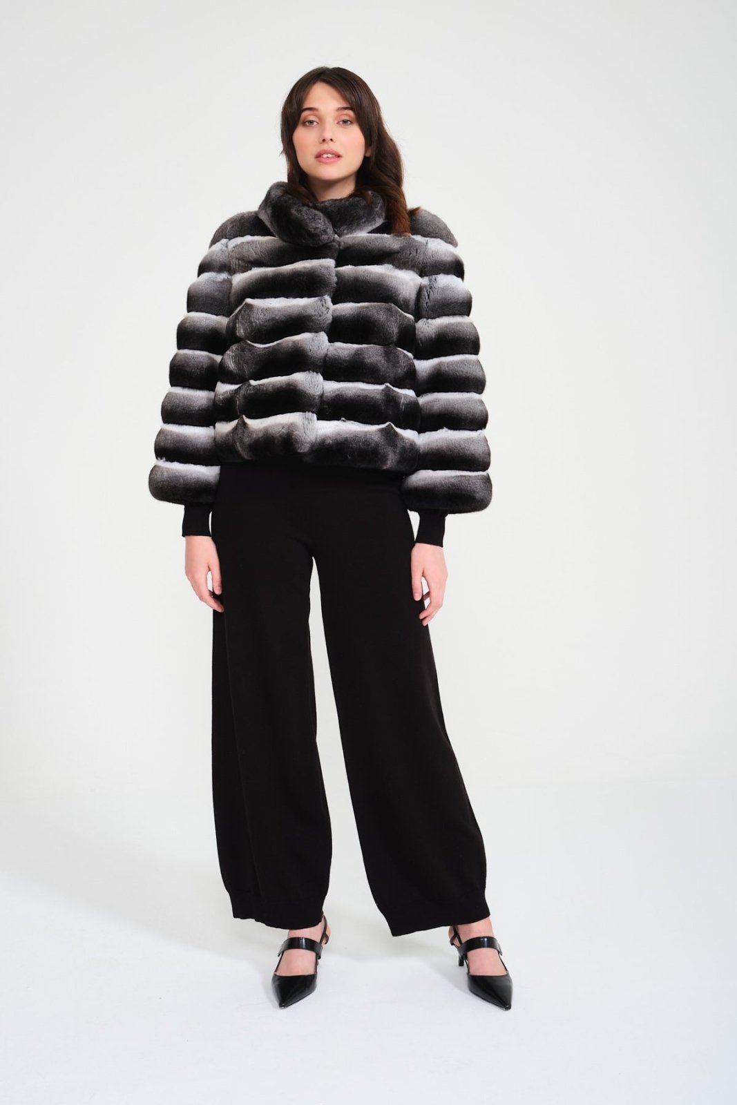 Natural Chinchilla Fur Coat - ADAMO