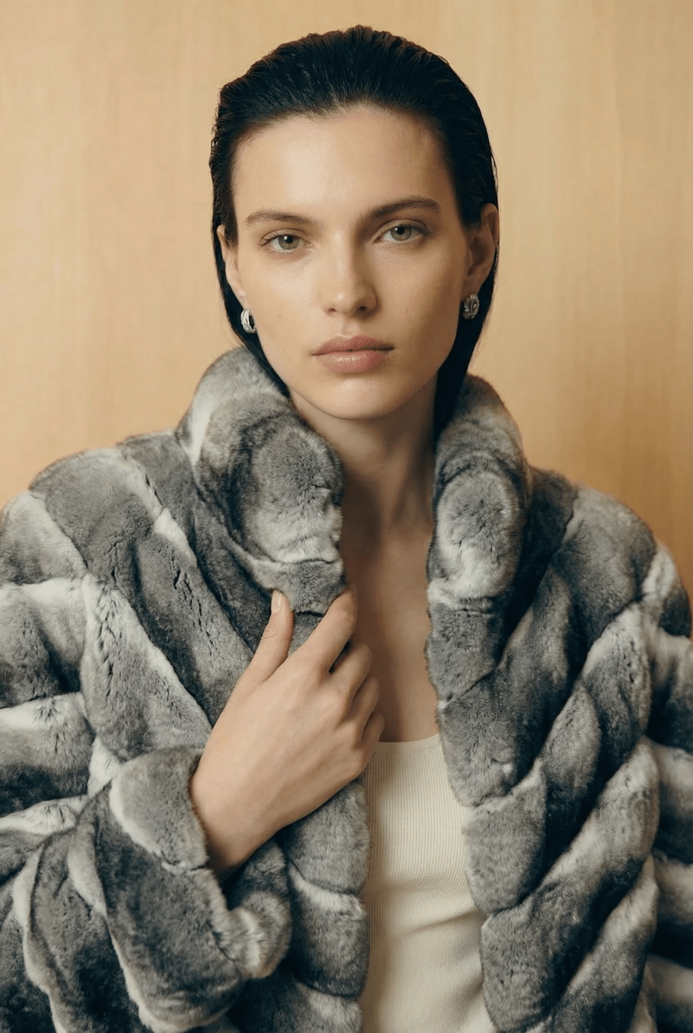 Natural Chinchilla Fur Jacket - ADAMO
