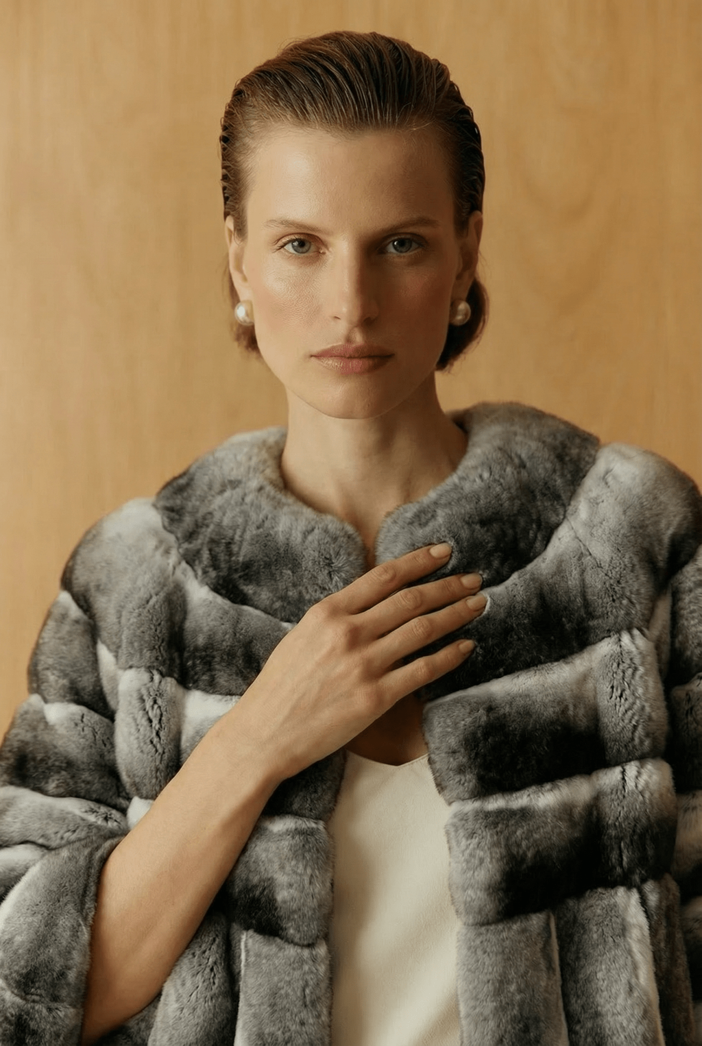 Natural Chinchilla Fur Jacket - ADAMO