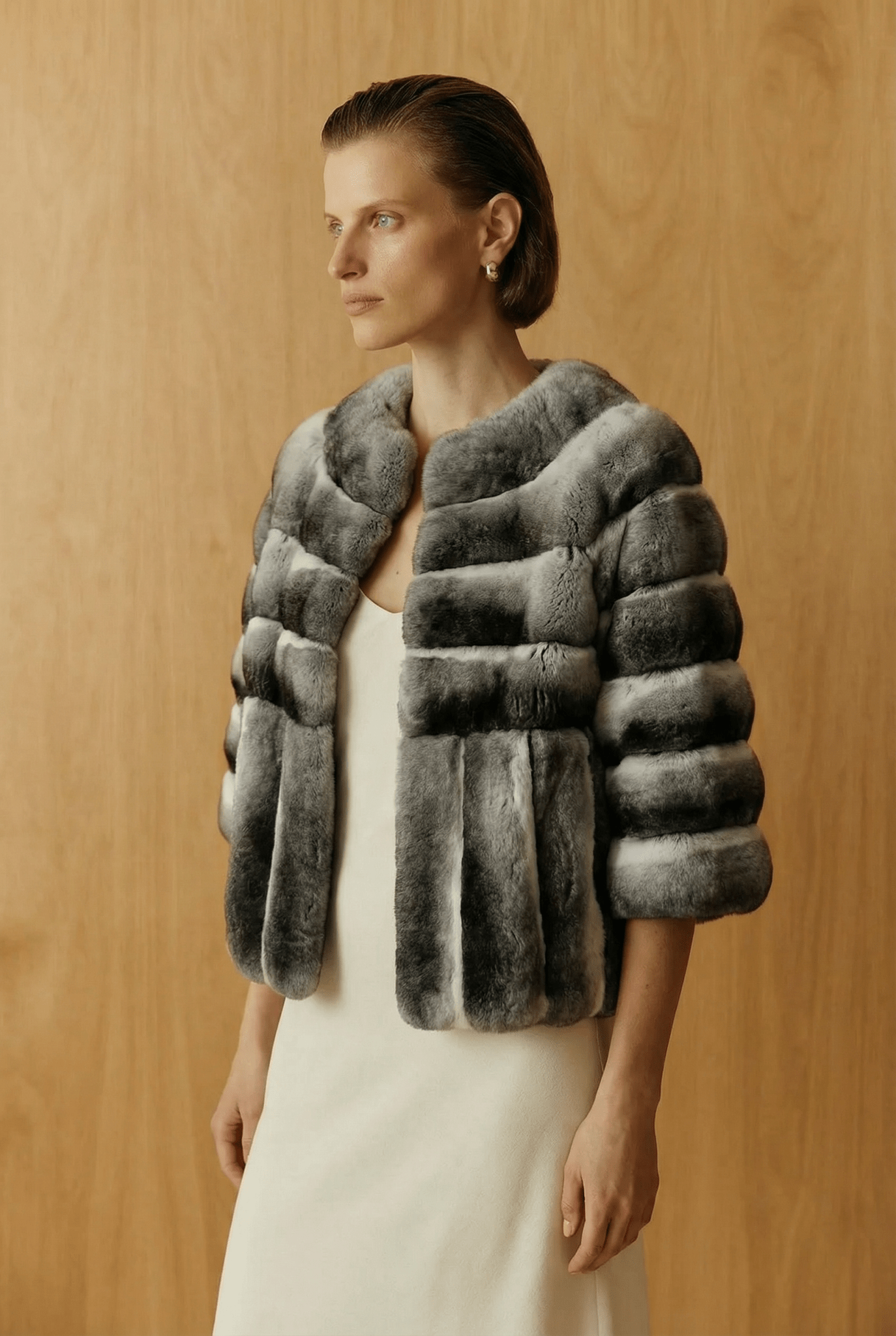 Natural Chinchilla Fur Jacket - ADAMO