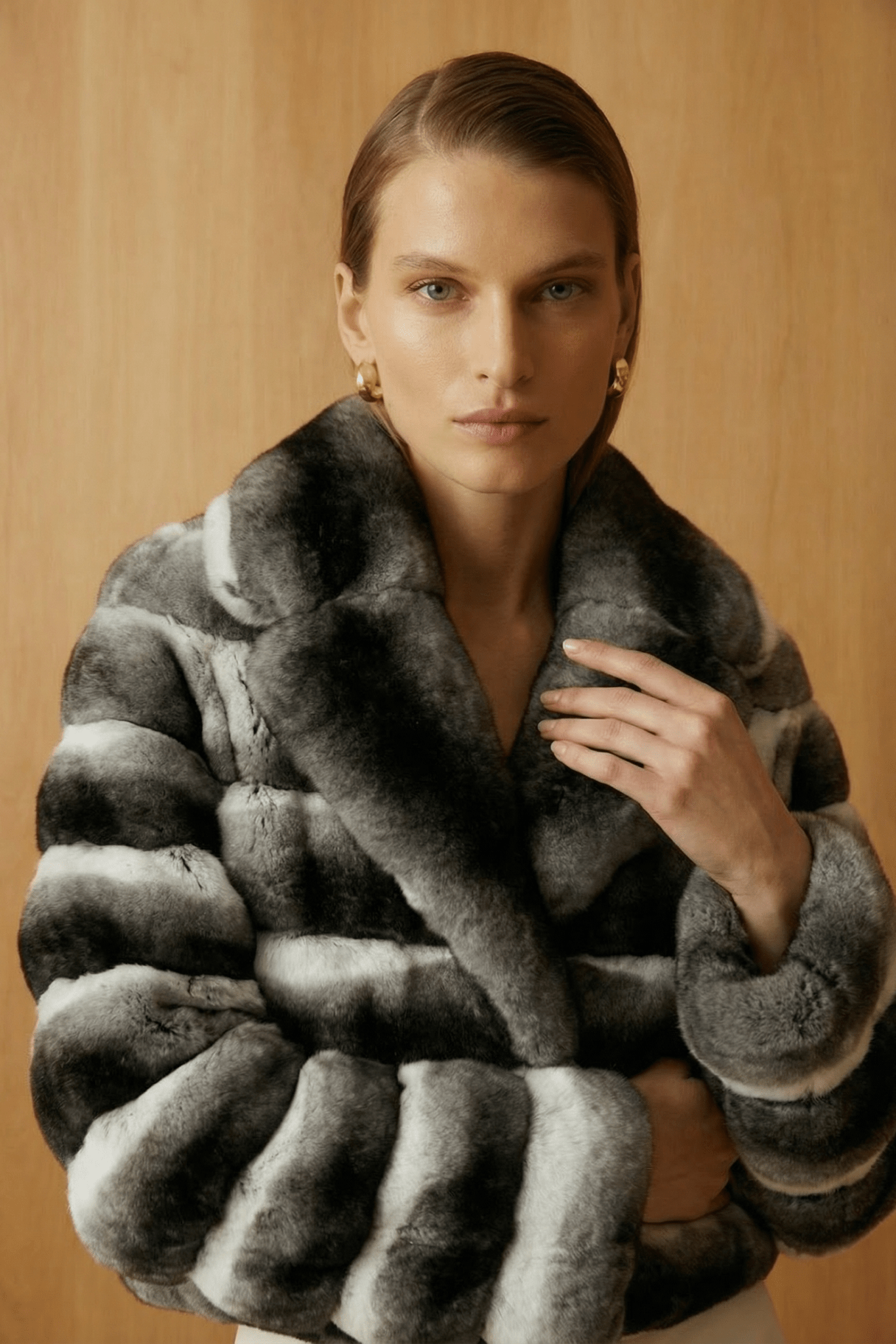 Natural Chinchilla Fur Jacket - ADAMO
