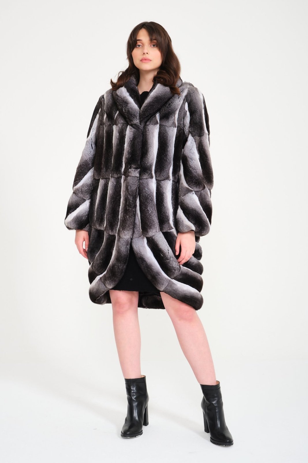 Natural Grey Chinchilla Fur Coat - ADAMO