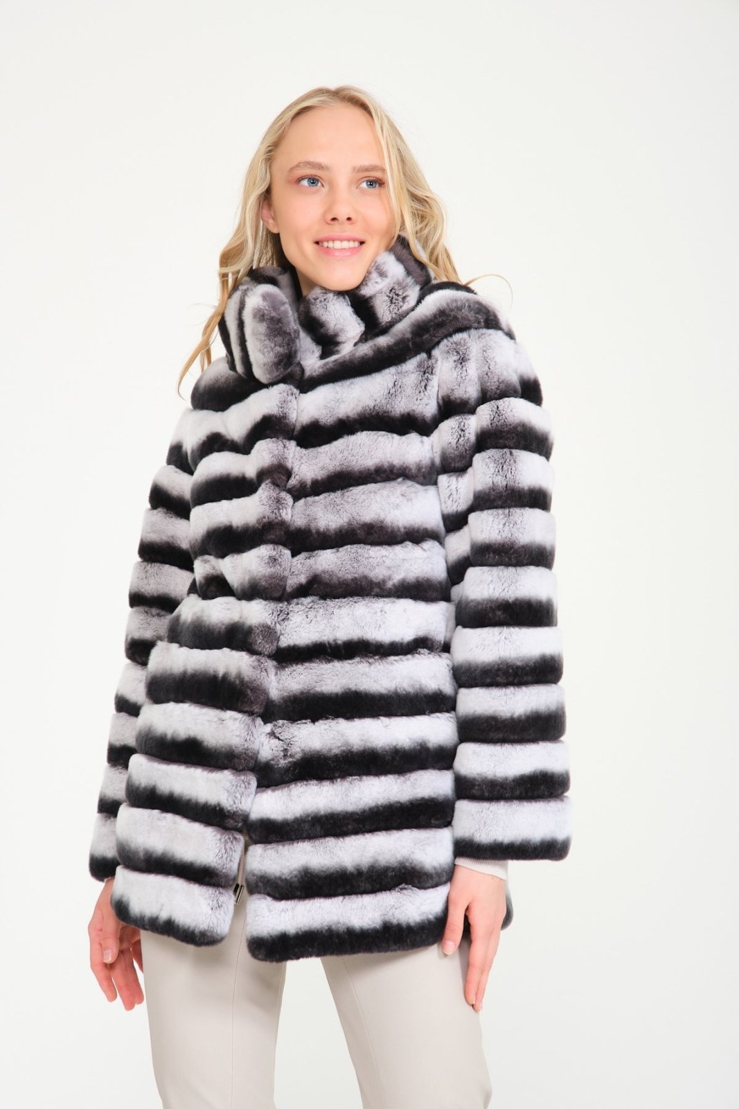 Natural Rex Fur Coat - ADAMO