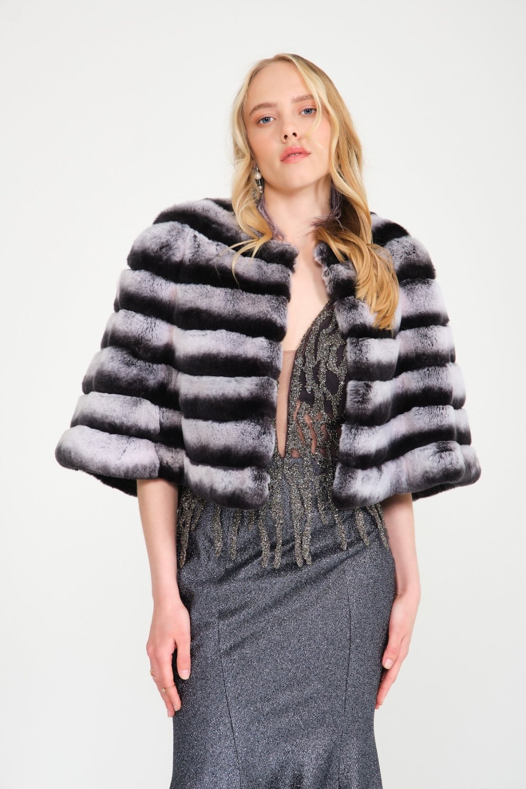 Naturel Rex Fur Cape - ADAMO