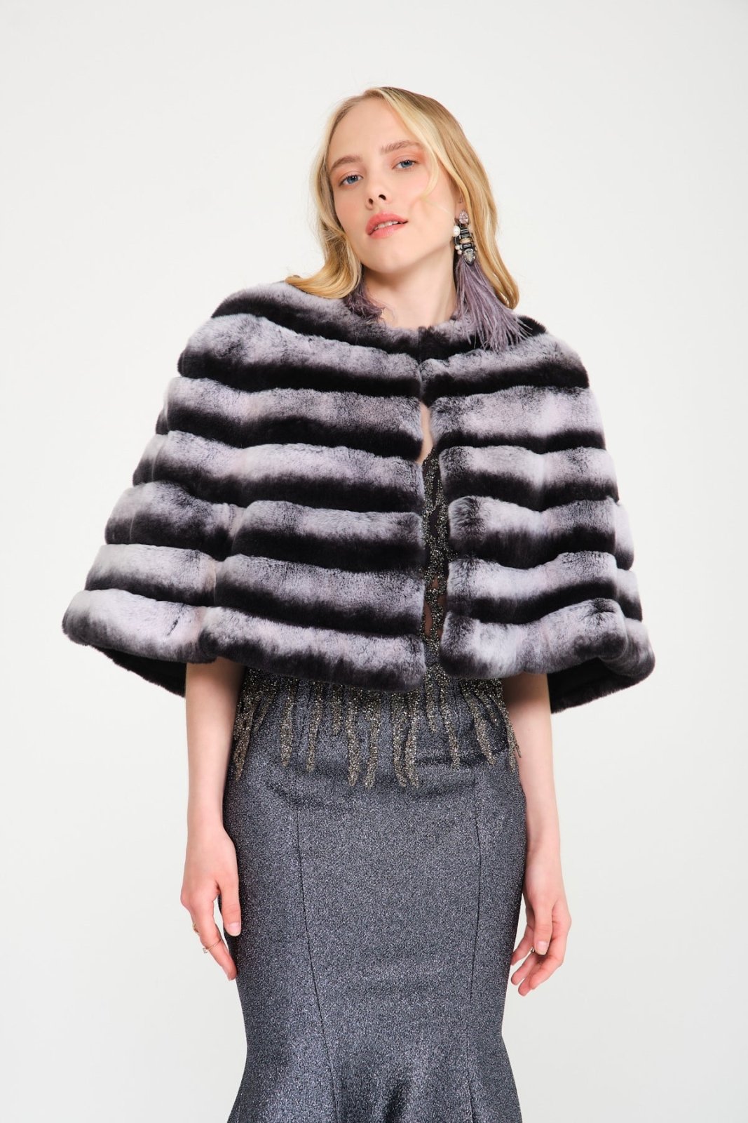 Naturel Rex Fur Cape - ADAMO