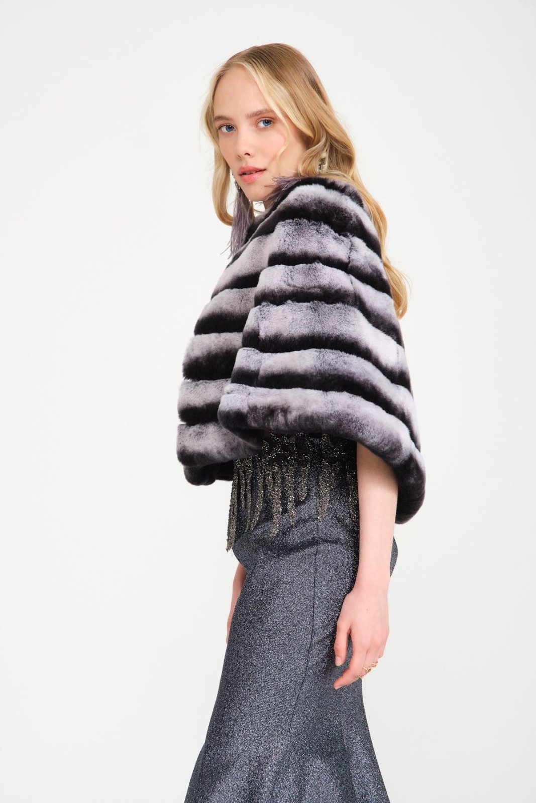 Naturel Rex Fur Cape - ADAMO