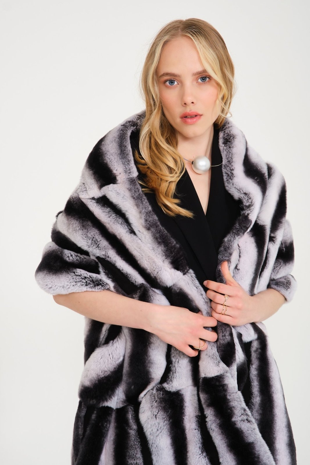 Naturel Rex Fur Shawl - ADAMO