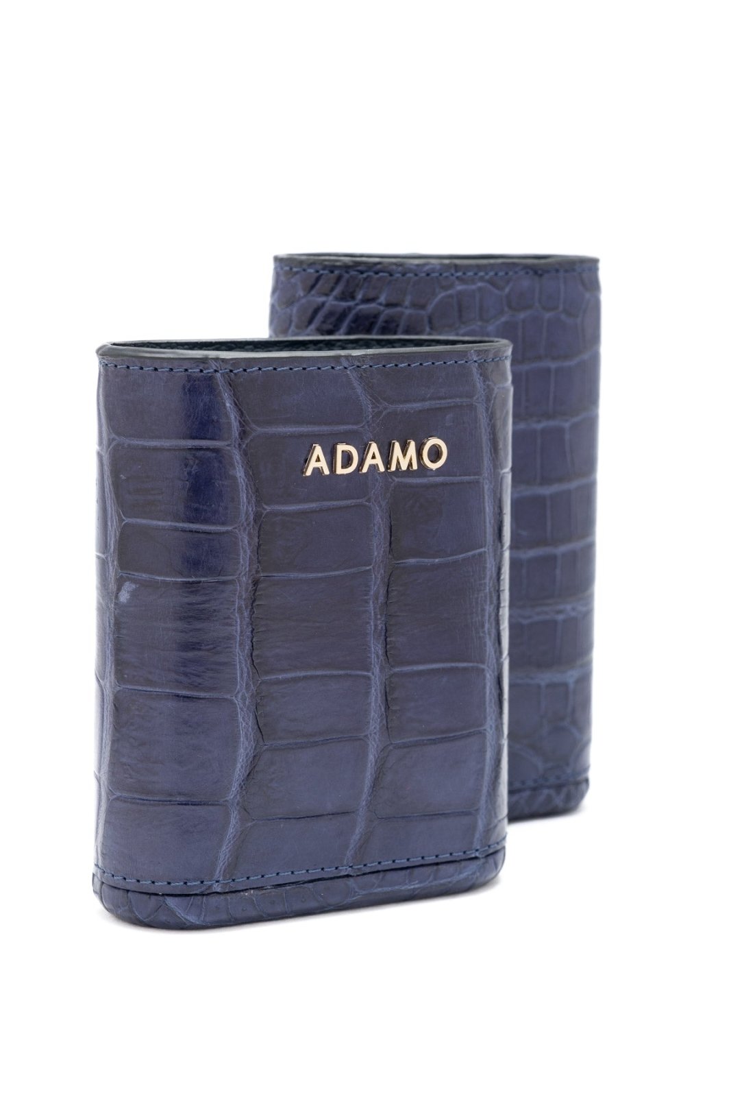 Navy Crocodile Leather Cigar Case - ADAMO