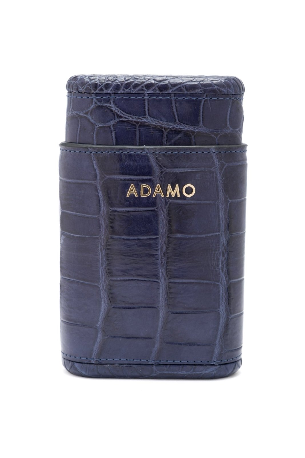 Navy Crocodile Leather Cigar Case - ADAMO