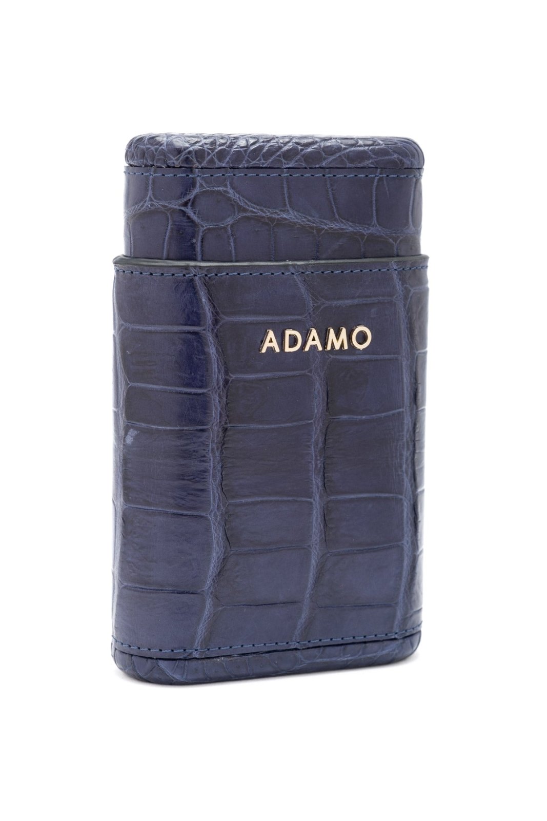 Navy Crocodile Leather Cigar Case - ADAMO