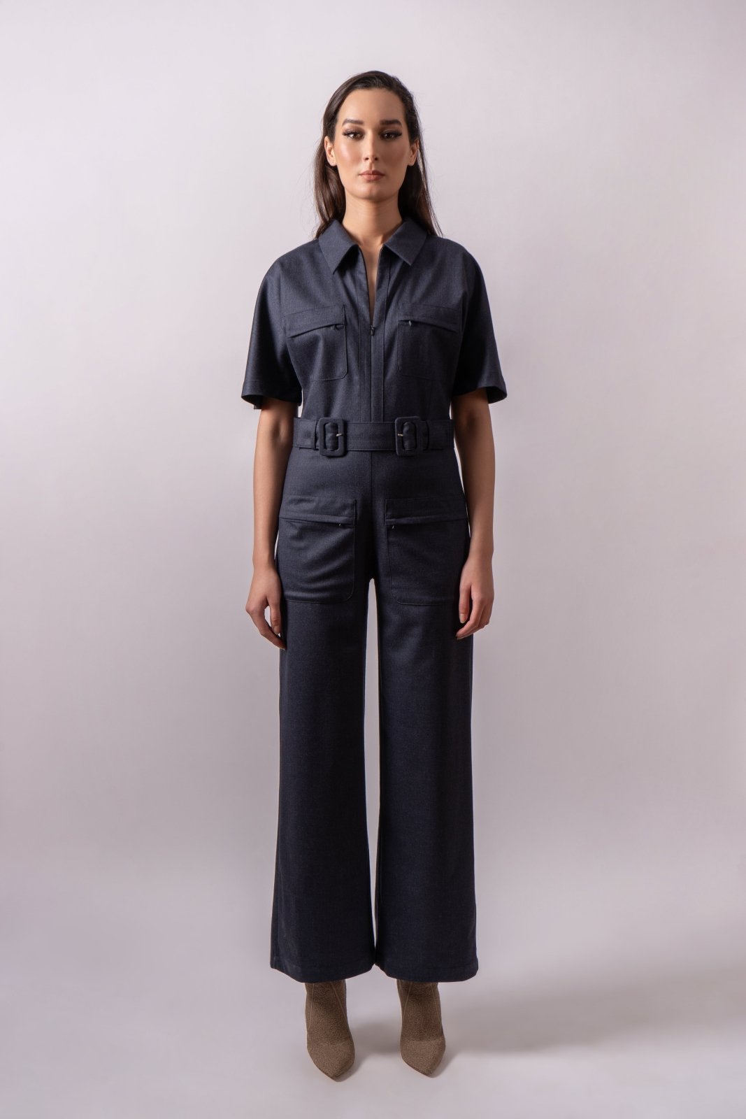 Nocturne Tailored Wool Jumpsuit - ADAMO