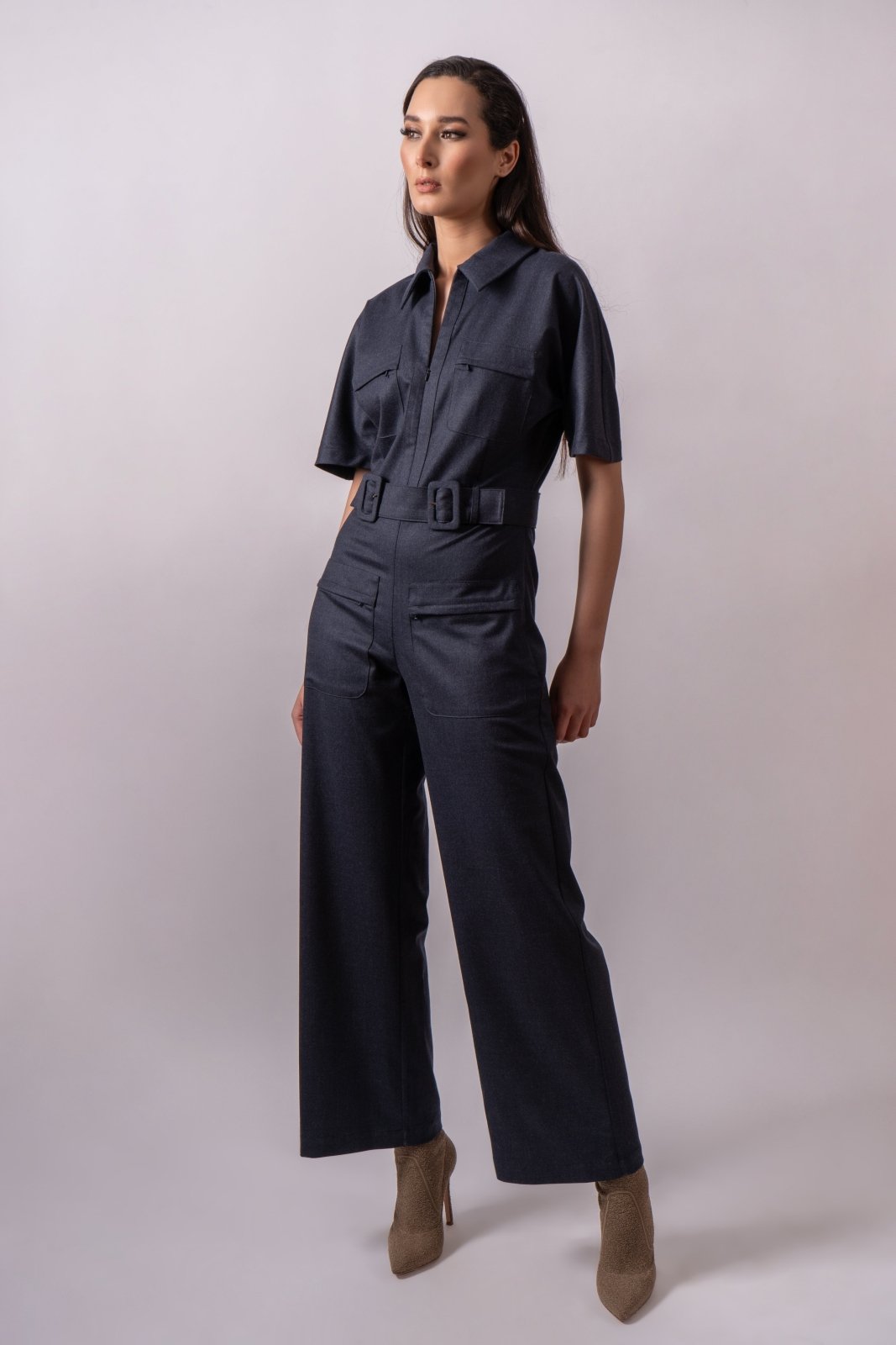 Nocturne Tailored Wool Jumpsuit - ADAMO