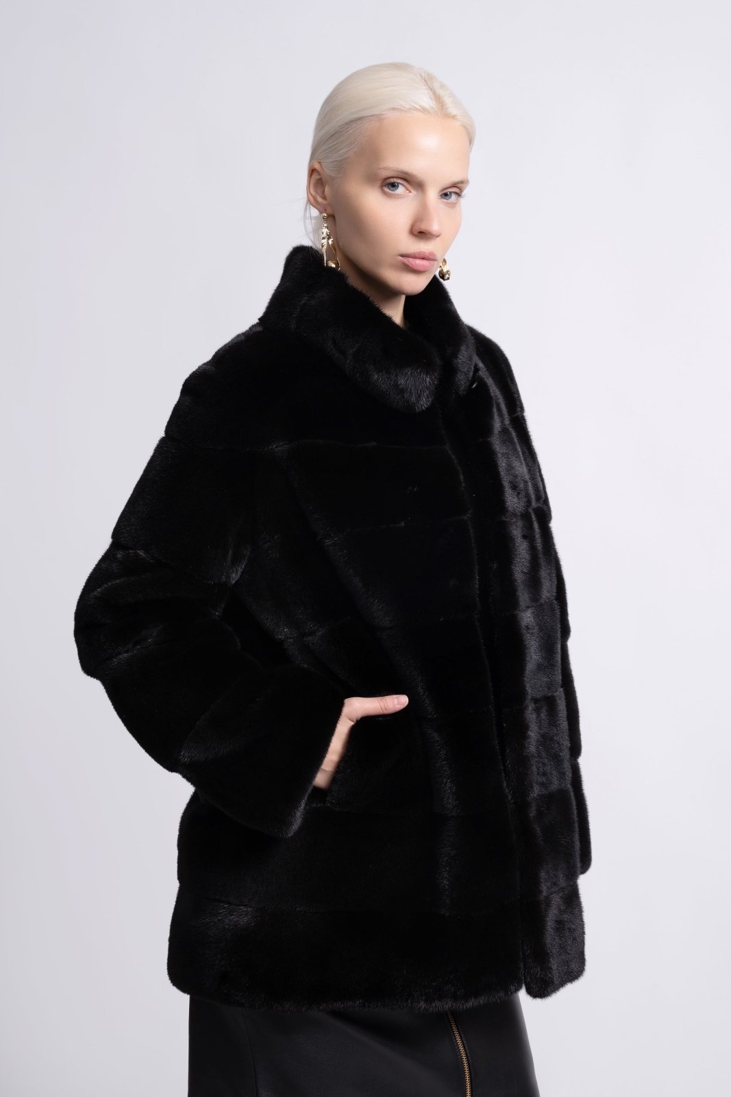 Noir Éclat Mink Fur Jacket - ADAMO