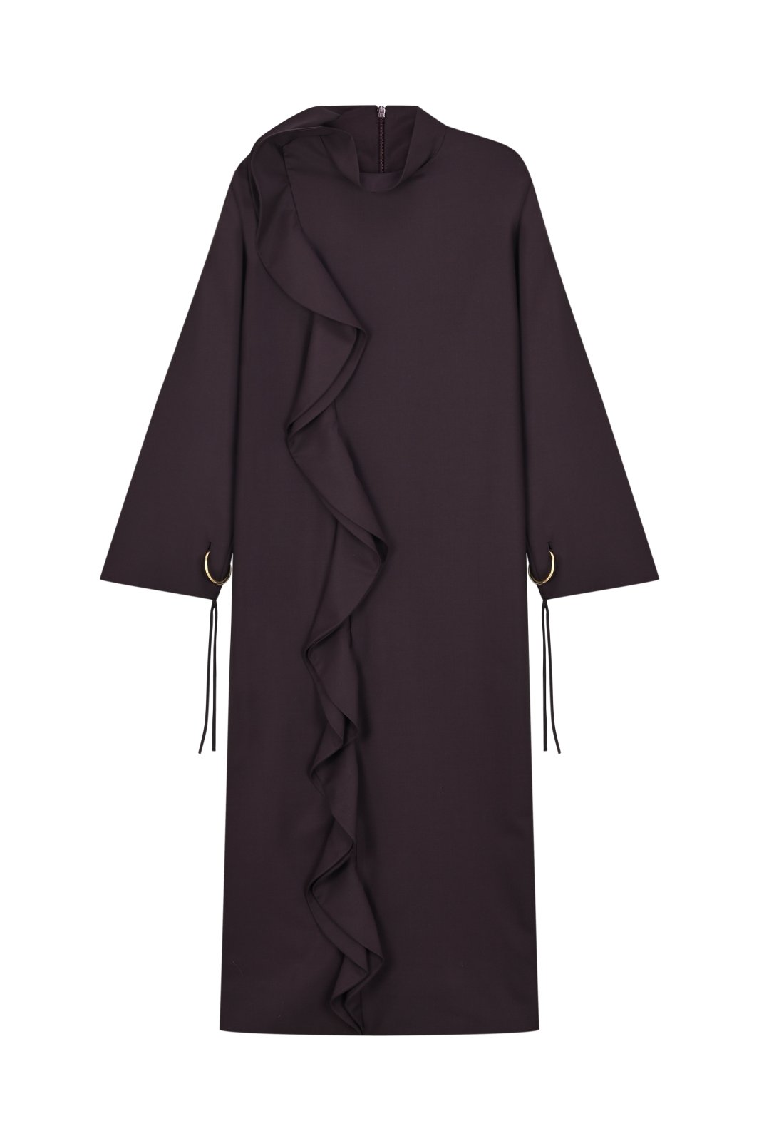 Noir Flowing Ruffle Dress - ADAMO