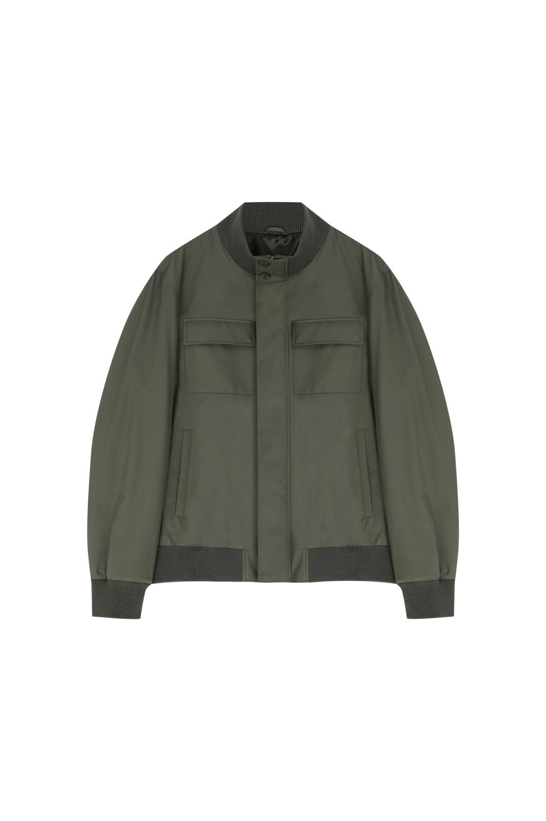 Olive Green Utility Bomber Jacket - ADAMO
