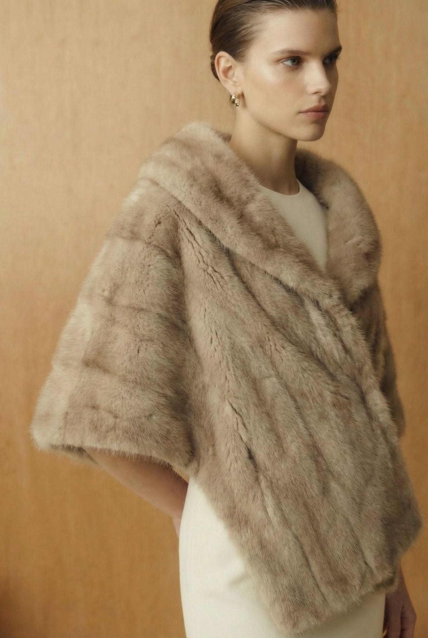 Palomino Mink Shawl - ADAMO